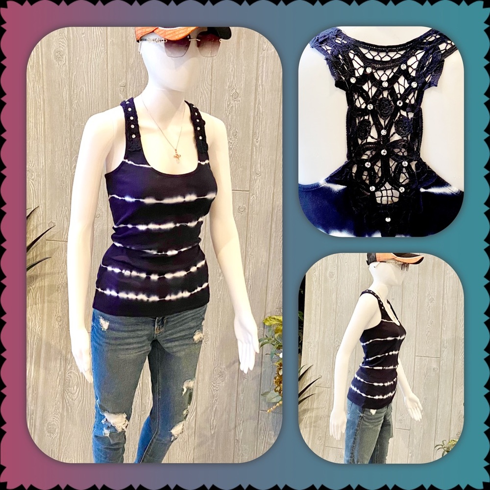 Embellished Ribbed Tank